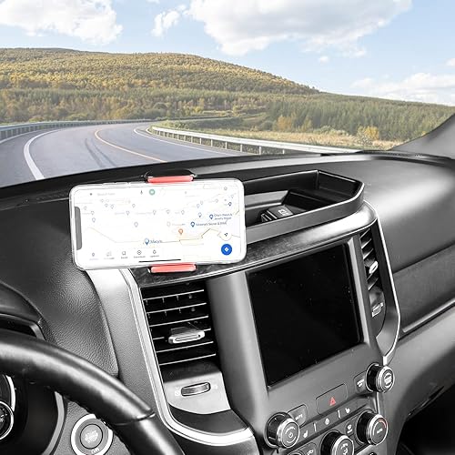 Miniatura 7 de RT-TCZ Soporte de montaje para tablero de teléfono celular con kit de caja de almacenamiento, consola central, accesorios interiores para Dodge RAM
