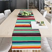 Vista 26 de Table Runner Mexican Handwoven Cotton Serape for Party Wedding and Home Decorations,14x108Inch, Long (1, 14x108/Purple)