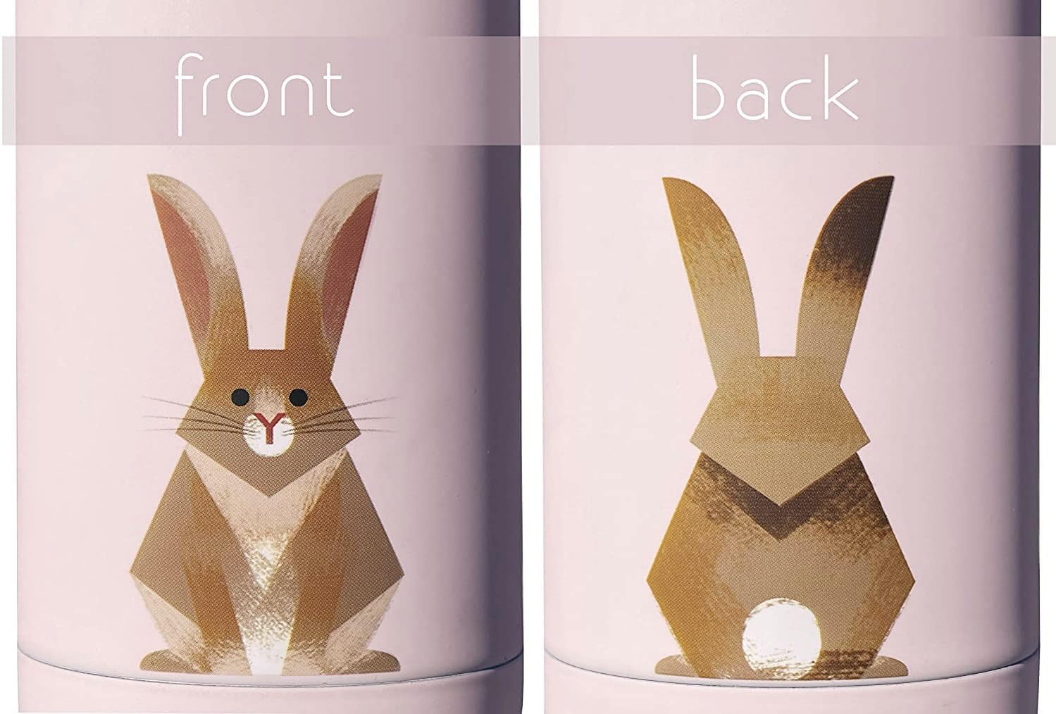 | Water Bottle with Cute Bunny Design | Stainless Steel | Double Wall Insulated | Pink | 17oz - Image 4