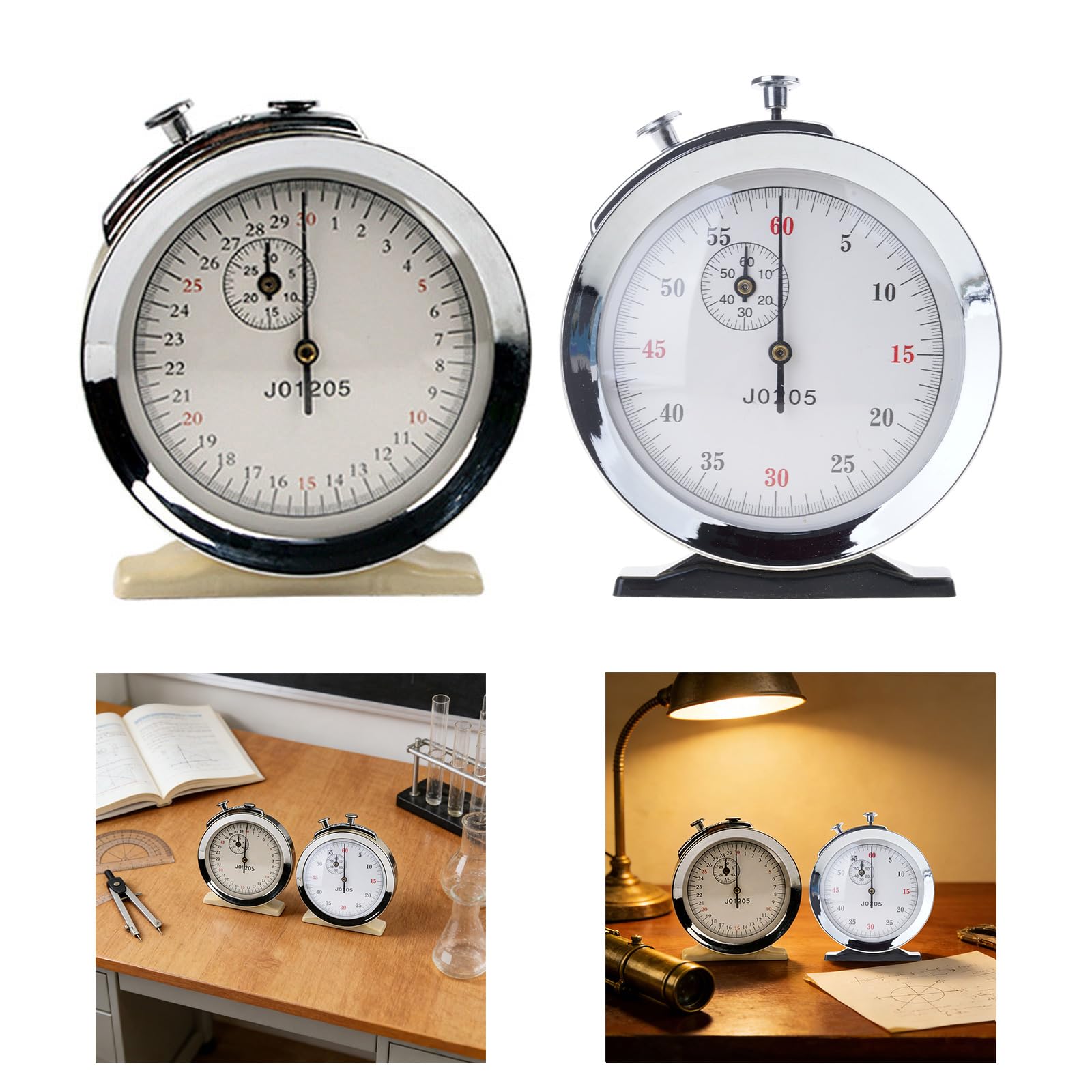 Cronómetro mecánico para enseñanza en el aula, experimentos de física y entrenamiento deportivo, reloj de parada de metal para uso en exteriores