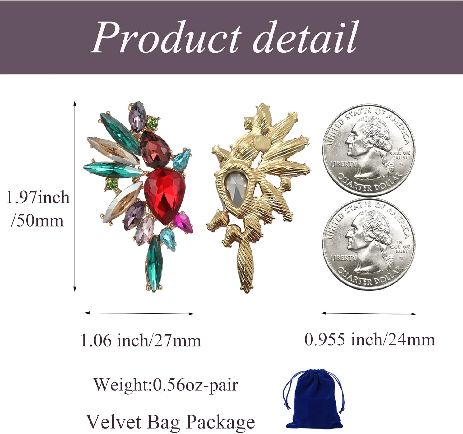 Vintage Rhinestone Statement Earrings for Women Fashion Bling Colorful Crystal Cluster Drop Dangle Earrings - Image 5