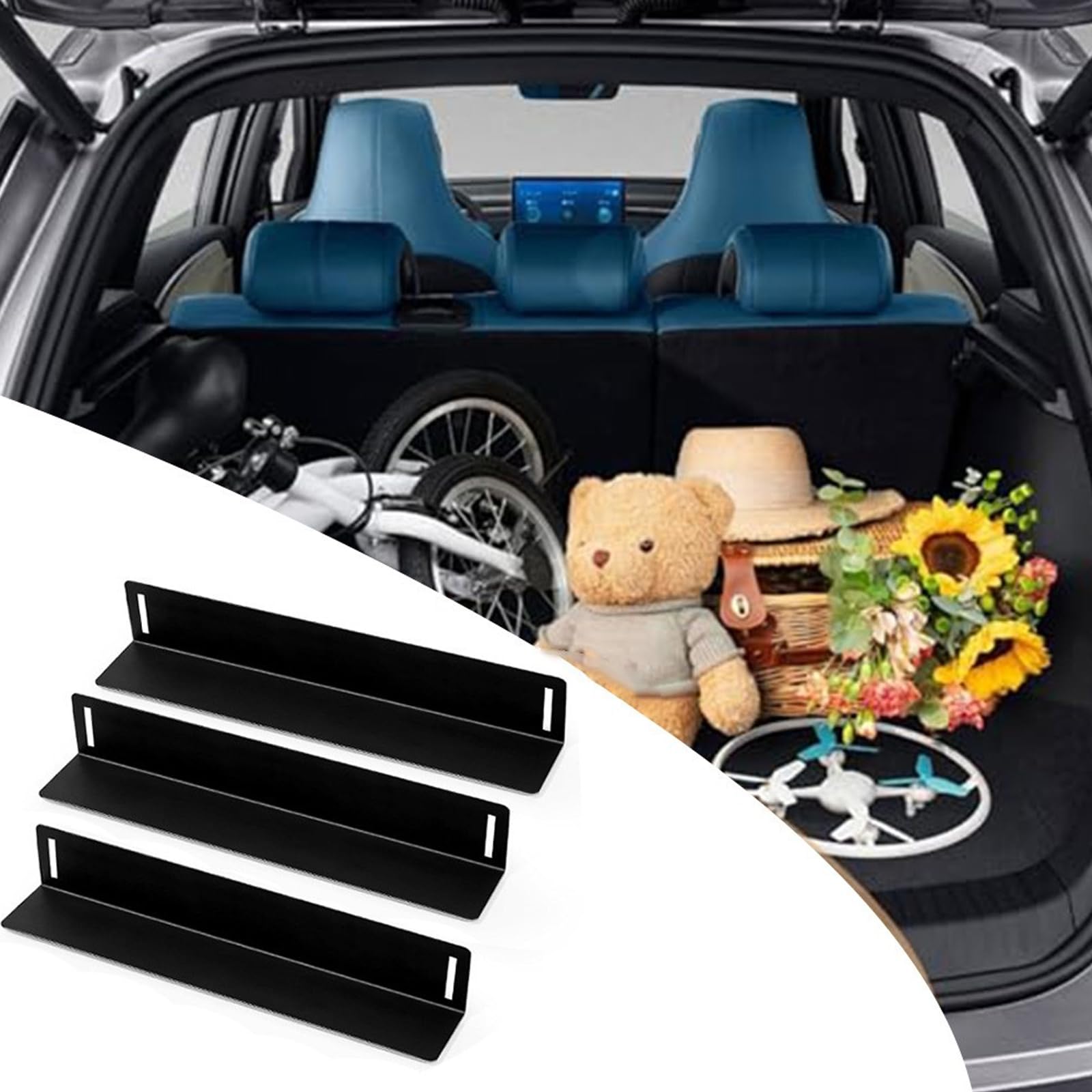 Organiseur De Coffre Voiture – Blocs De Rangement Cargo Rigides Et Modulables, Fixation Solide Pour Un Coffre Toujours Ordonné