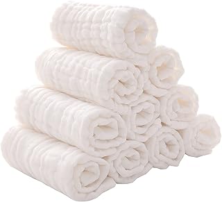 VIVANA Baby Washcloths -6 Layer Soft Absorbent Face Towel - Natural Newborn Wipes for Delicate Skin - Baby Registry as Shower