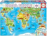 Educa - Mapamundi Monumentos Puzzle, 150 Piezas, Multicolor (18116)