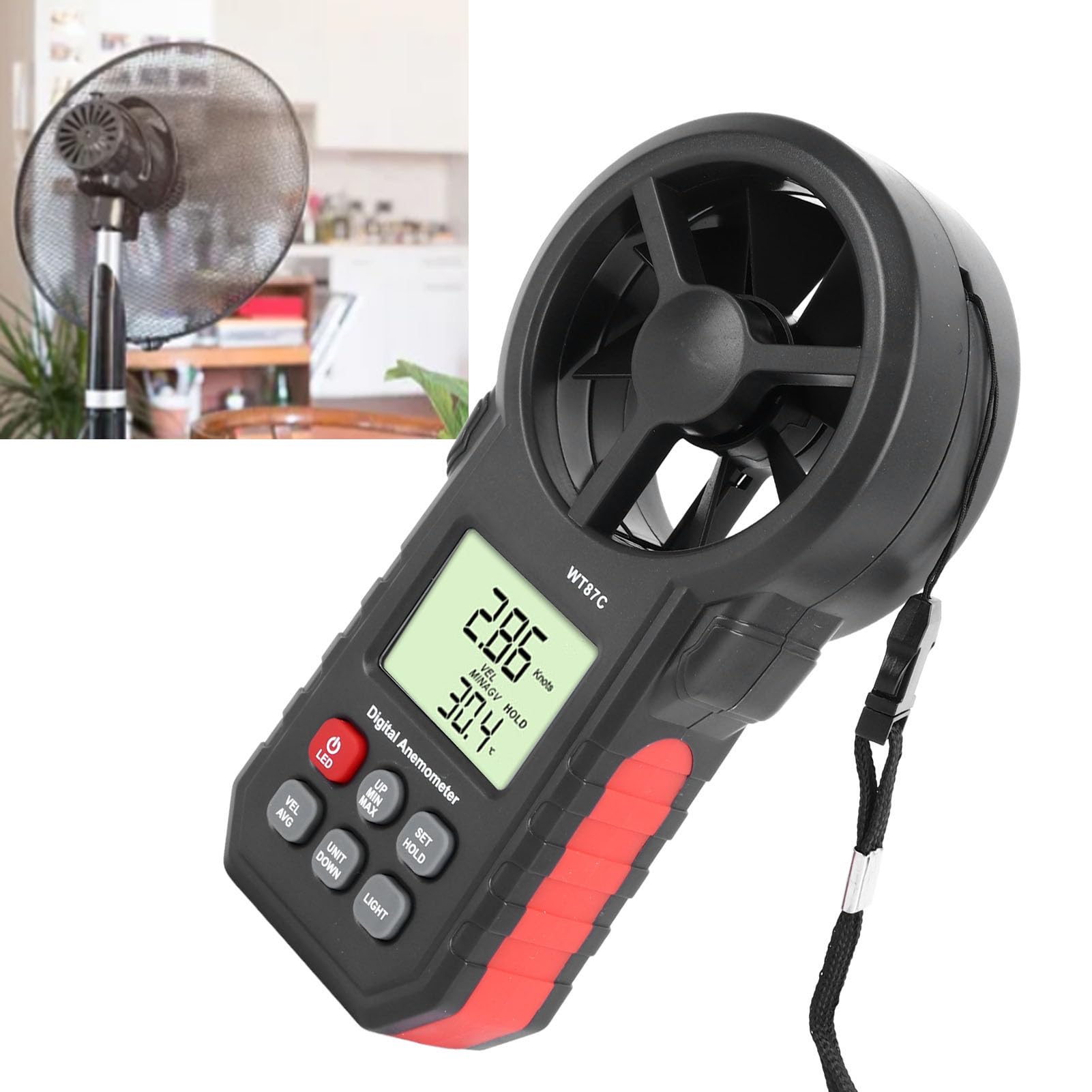 Generic Temperature and Wind Speed Tester, Digital Anemometer Portable High Accuracy for Surfing, Generic64iutvredf