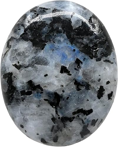 Increíble piedra preciosa arcoíris con piedra lunar de palmera, piedra preciosa pulida, piedra lunar arcoíris genuina (cristales y piedras curativas)