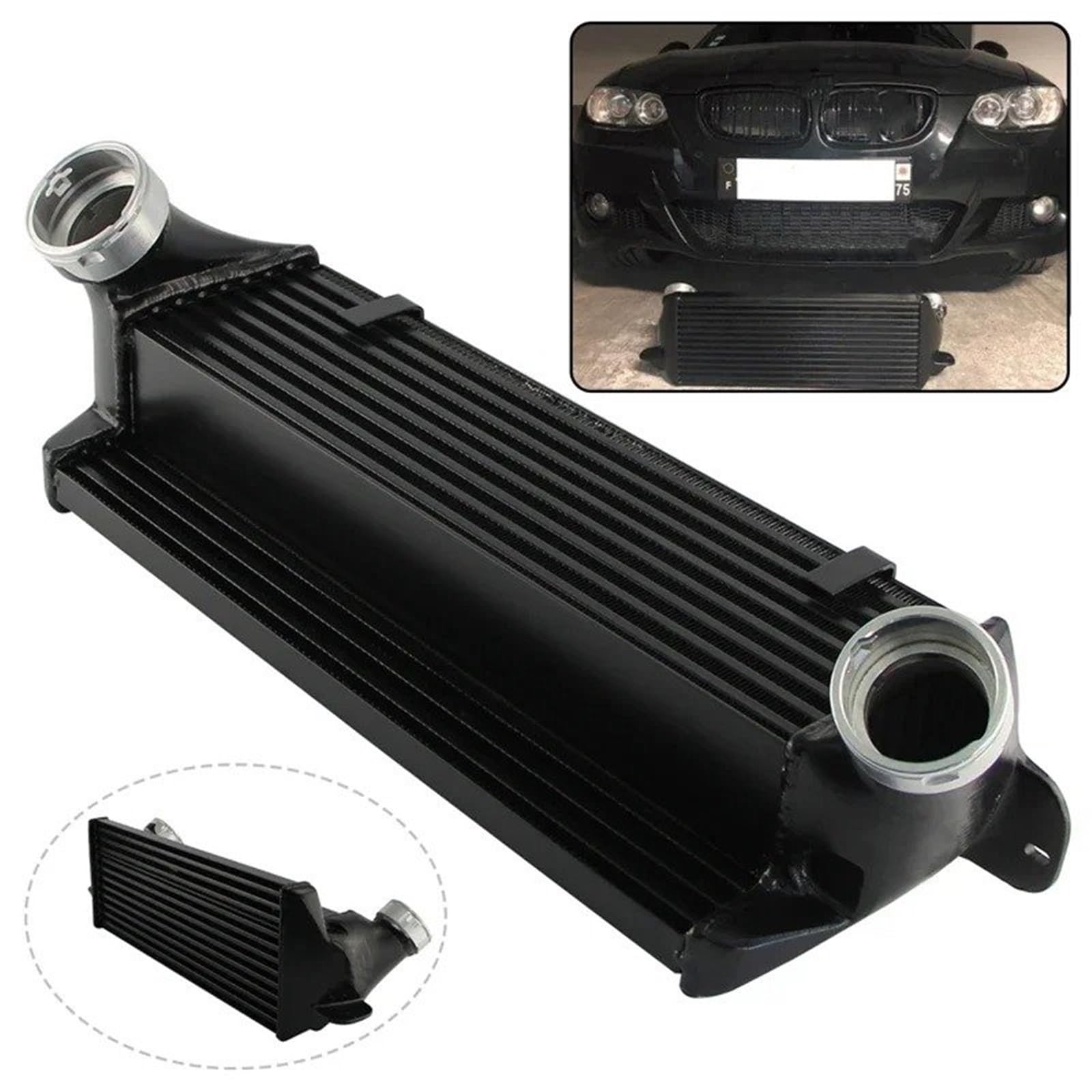 intercooler turbo Per BMW Serie N47 2.0l Diesel E81/E82 120d 123d E90 E91 E92 E93 320d 2007-2015 Kit Intercooler Concorrenza Adatto(Nero)