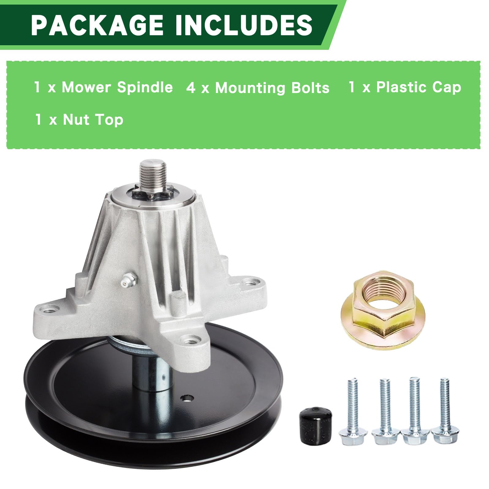 918-06977 - Conjunto de husillo para cortacésped MTD Cub Cad et Troy Bi lt 918-06977A 618-06977 618-06977A para cubierta de 46 pulgadas