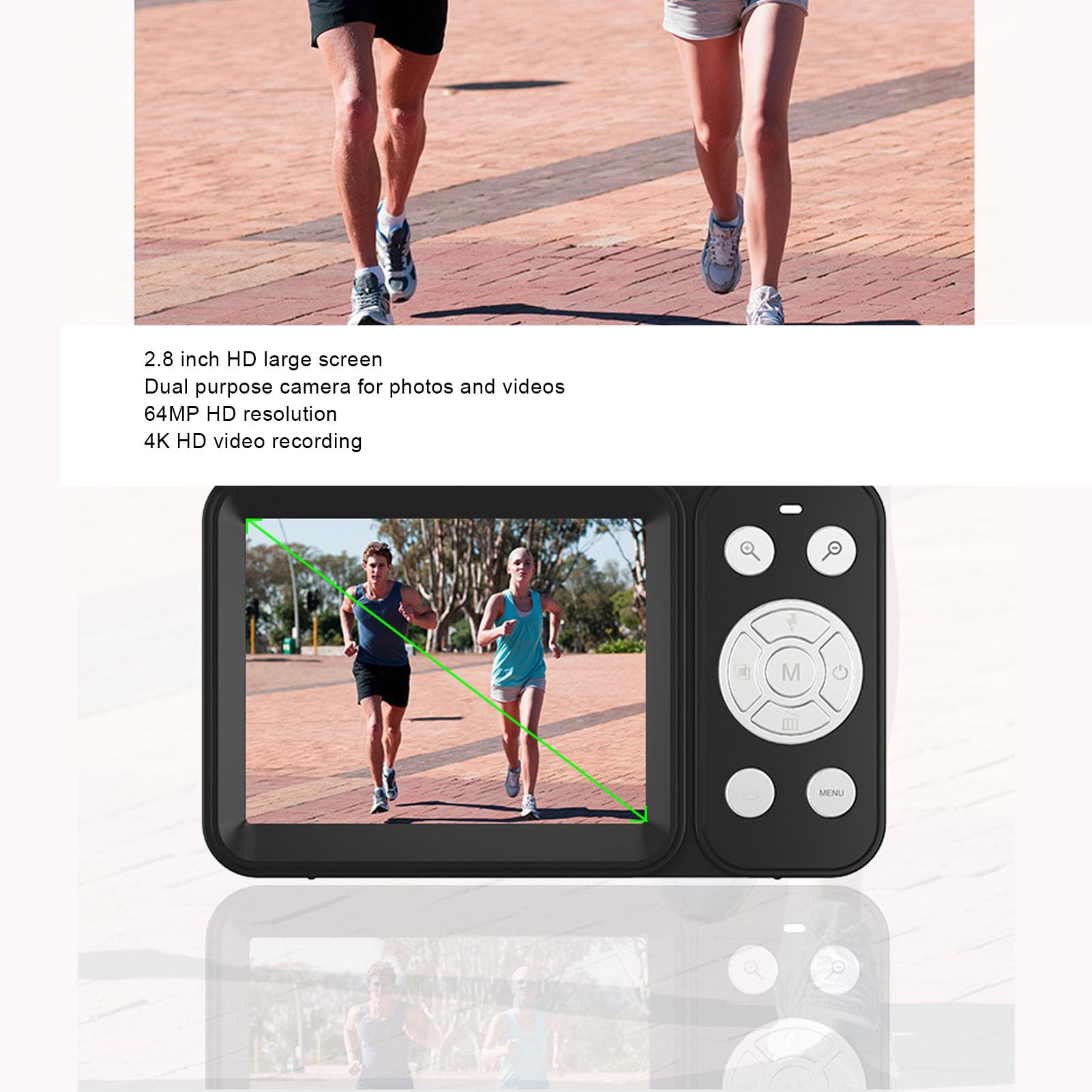 Tosuny Fotocamera Digitale 4K, Fotocamera Selfie con Doppio Schermo HD da 64MP e Zoom 18X con Flash Incorporato, per Fotografia Registrazione Video Principianti Studenti Adolescenti (Black)