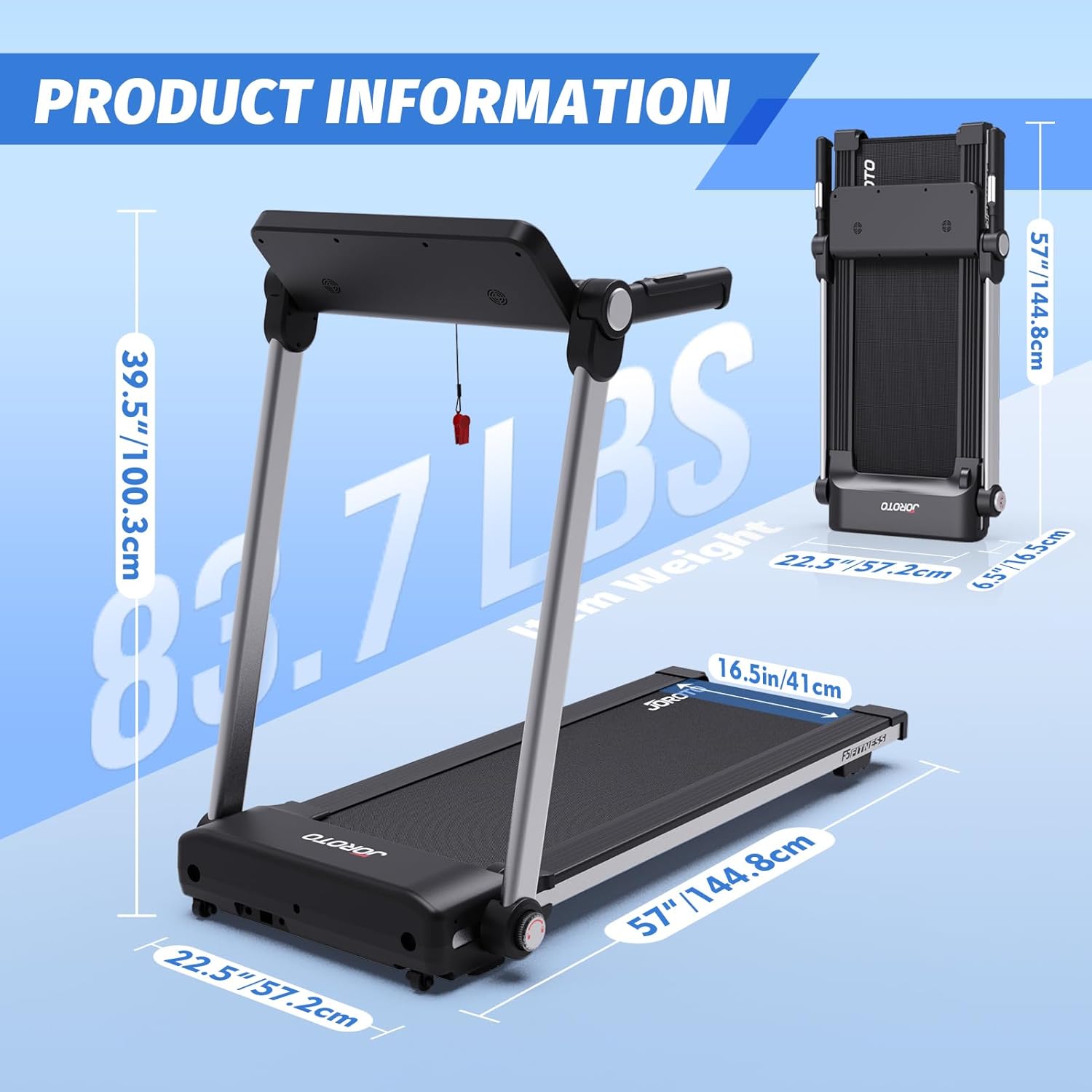 JOROTO F5 Bluetooth Foldable Treadmill - Image 2