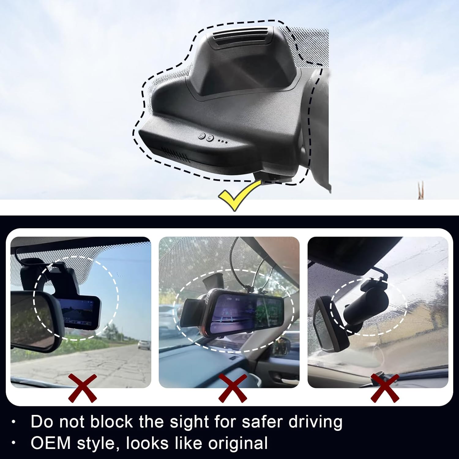 Front 4K & Rear 1080P Dash Cam Fit for Jeep Compass 2017 2018 2019 2020 2021 2021 2022 2023 2024 2025 2026,Altitude Latitude Limited Trailhawk, OEM Look,UHD 2160P Video,WiFi & App,128GB Card