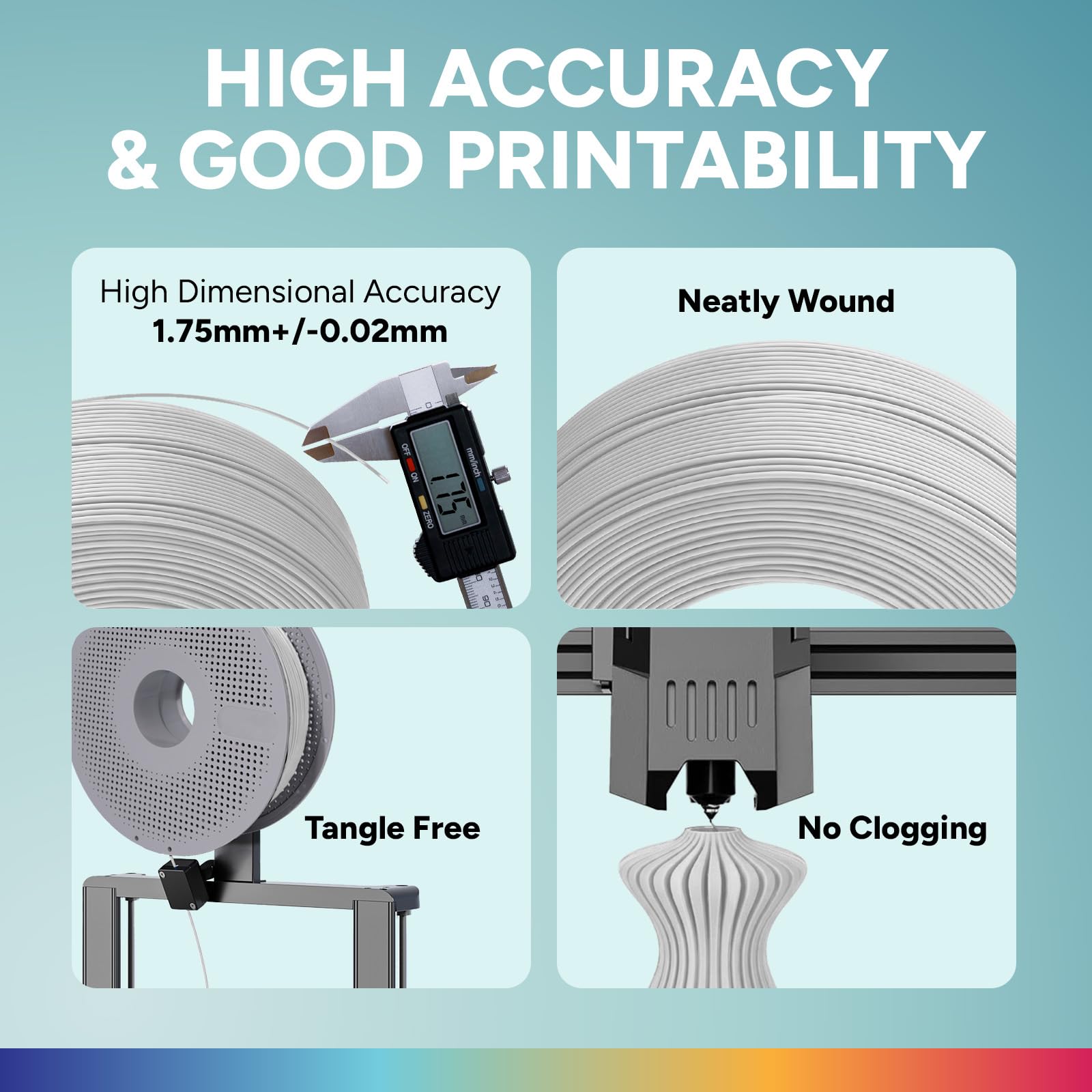 OVERTURE PLA Refill Filament 1,75 mm 4kg Set | Refill Schwarz*2 + Weiß*2