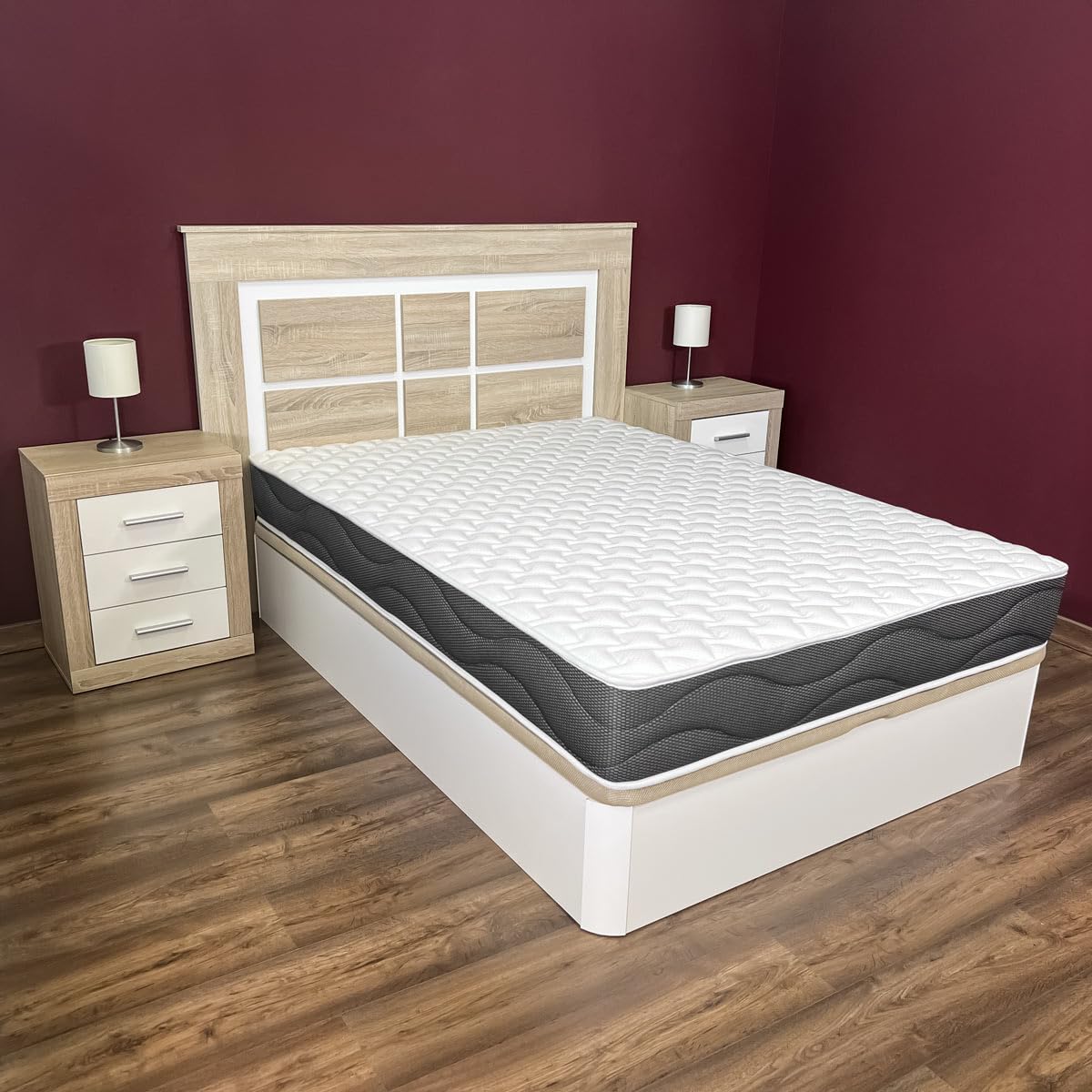 Homey - Colchón Viscoelástico Sleep Pro Reversible (Cara Invierno-Verano) Firmeza-Dureza Media-Alta, Grosor 20cm, Antiácaros, Antibacerias e Hipoalergénico, 90x190