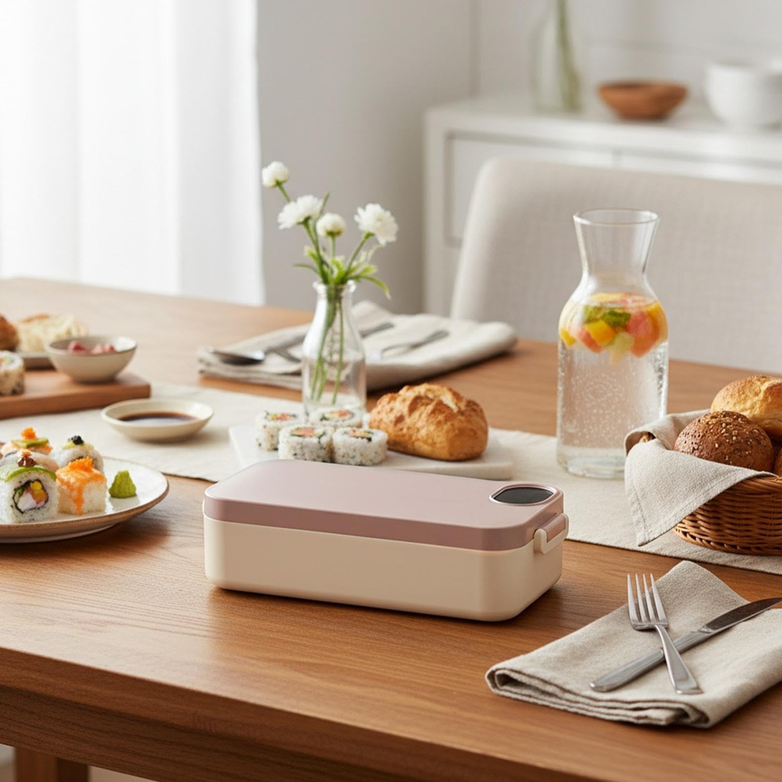 Scatola Pranzo Riscaldata per Uomini Riscaldatore Compatto Ricaricabile | Contenitore Inossidabile Senza Fili Per Ufficio Viaggio Scuola e Famiglia