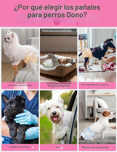 Foto 7 de 7 de Dono Pañales para Perros Hembra,40 uds, pañales para Gato, pañales para Perro