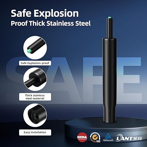 Miniatura 4 de Reemplazo de cilindro de silla de oficina corta de 7 a 11 pulgadas, carrera de 4 pulgadas, resistente 1000 libras, baja la altura del asiento en 2