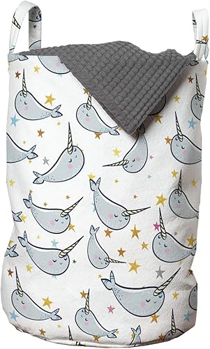 Miniatura 23 de Ambesonne Bolsa de lavandería de flores, hojas y flores, diseño vintage de hiedra con plantas, diseño de naturaleza, impresión artística retro,