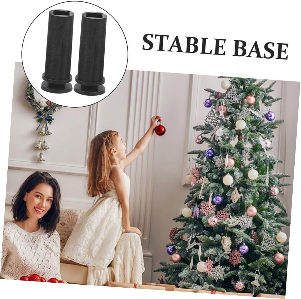ULTECHNOVO 10pcs Christmas Tree Base Replacement Tree Stand Cables Tree Stand Artificial Tree Fake Tree Holder Stand Tree Stands Stand for Artificial Tree Plastic Black