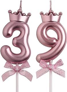 39th 93rd Birthday Candles, Rose Gold 93 39 Year Old Cake Topper Number Birthday Candles, Birthday Party Decorations Gifts for Women Men