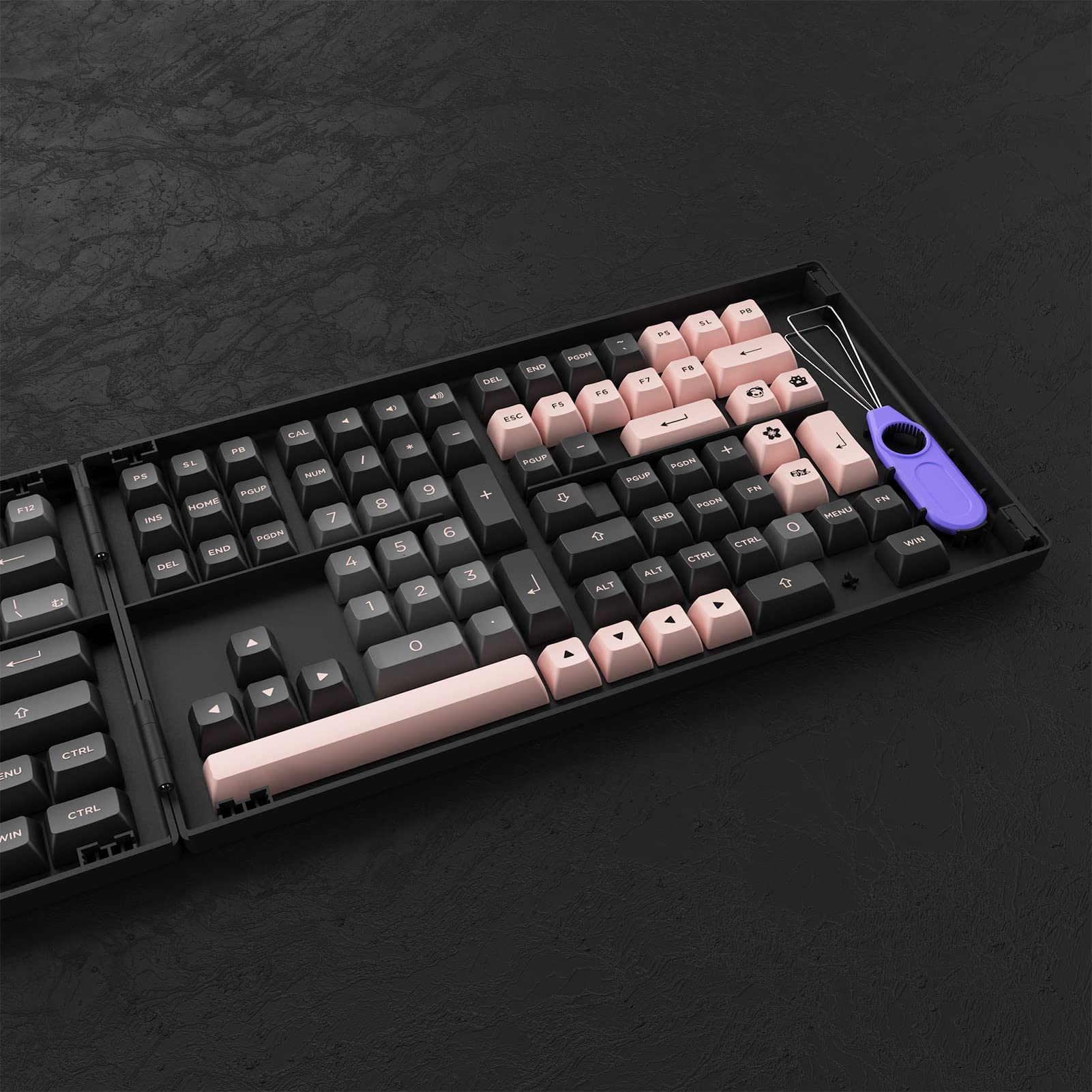 AKKO Keycap - ASA Profile - Black & Pink Japanese Hiragana (158pcs