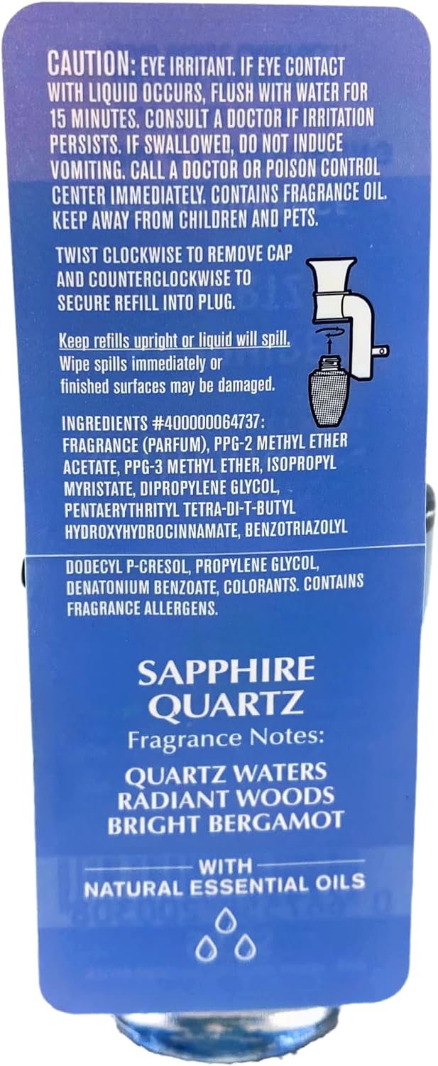 Bath & Body Works Sapphire Quartz 6 Pack Wallflowers Home Fragrance Refill Bundle with a Himalayan Salts Springs Sample Soap