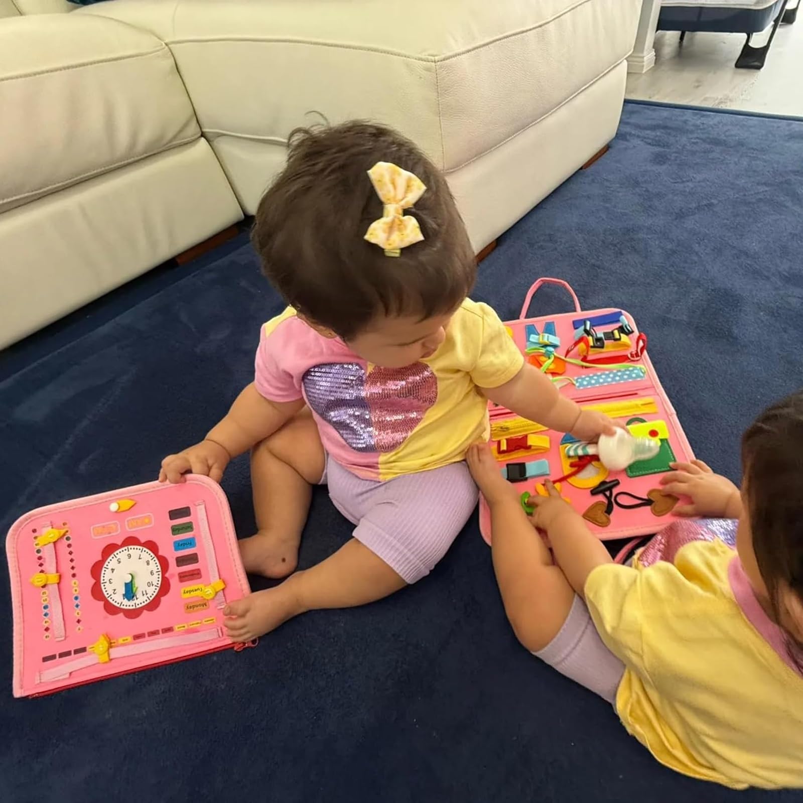 Tibatoes Montessori Busy Board, tavolo da gioco Montessori Tibatoes for bambini piccoli, for lunghi viaggi in auto e gite estive, senza schermi, senza crolli nervosi, solo gioco concentrato.(Style-m)