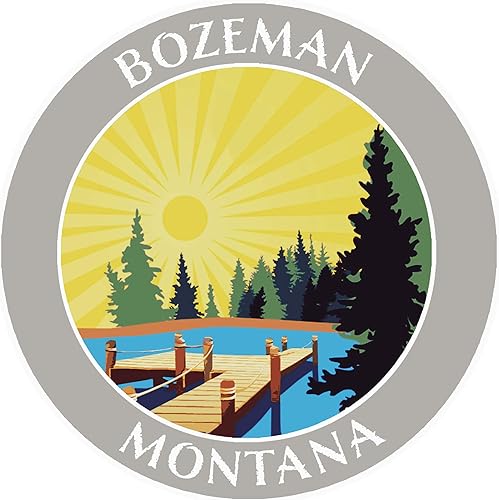 Miniatura 3 de Lake Dock - Bozeman - Vinilo adhesivo de 3.5 pulgadas, diseño de aventura y vacaciones, apliques novedosos