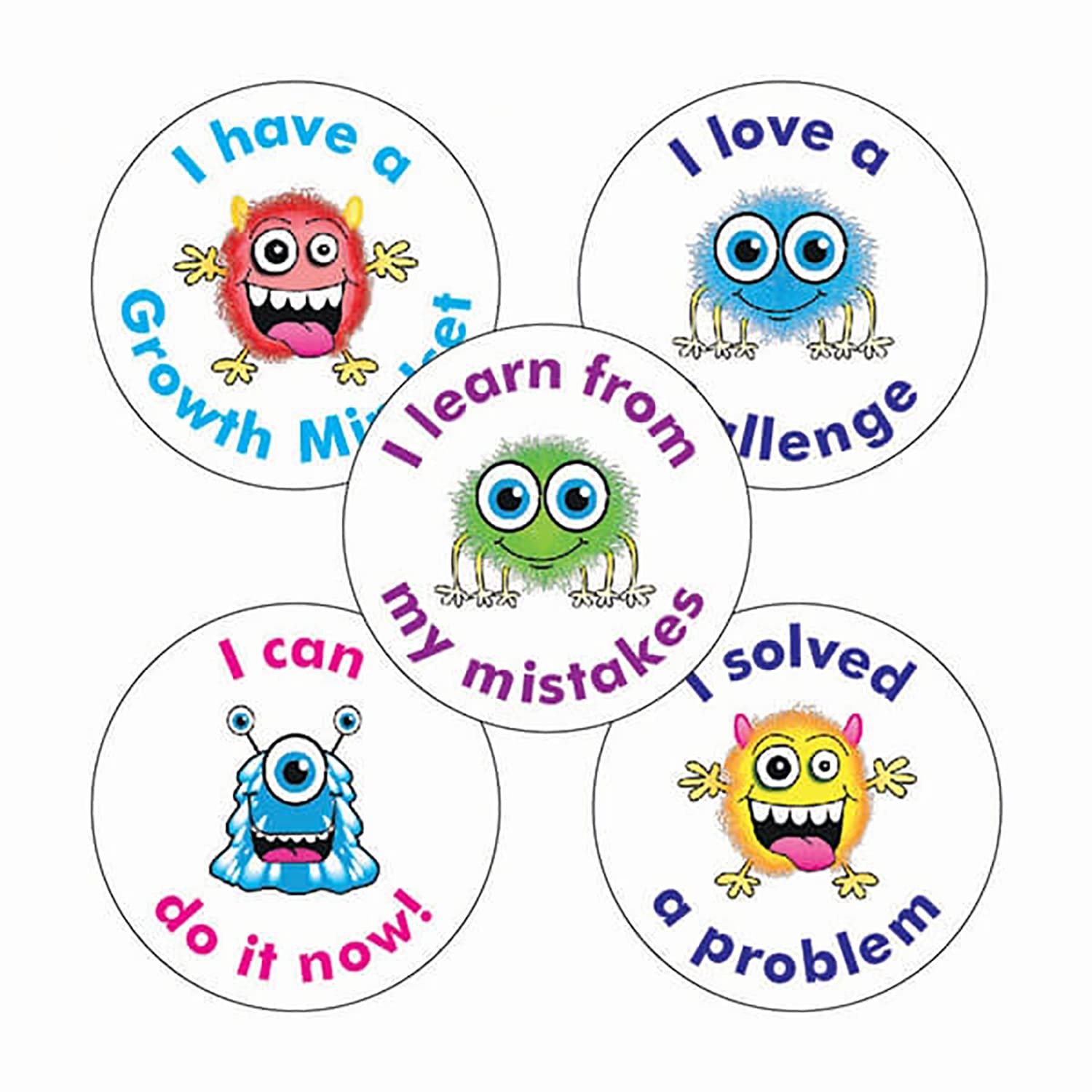 Primary Teaching Services Ltd Multicoloured 300 Mixed Growth Mindset Childrens Pupils School Teachers Reward Stickers Value Pack 25Mm Primary Teaching Services