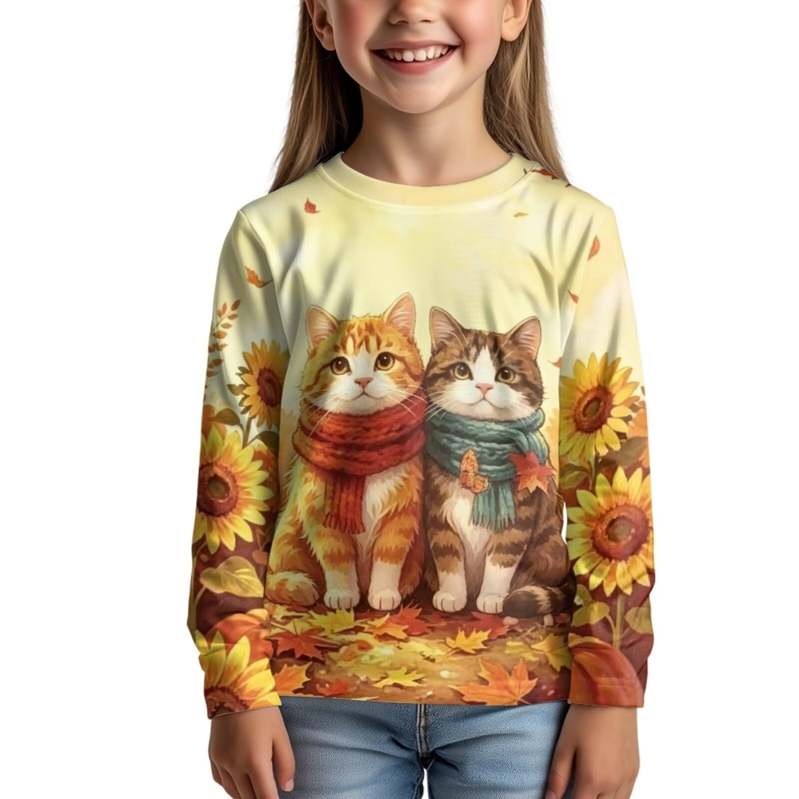 Uourmeti Girls Graphic Tees Long Sleeve T Shirts for Teens
