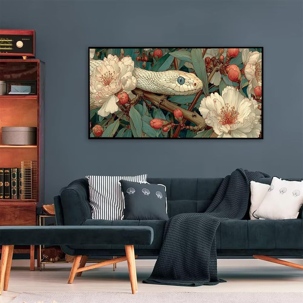 Diamentowe zestawy artystyczne, motyw węża, dla dorosłych, kwiaty, do malowania, 5D, DIY, kryształowe zestawy artystyczne, dla dorosłych, pełne wiercenie według numerów, 61 x 140 cm, haft krzyżykowy