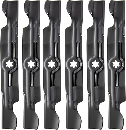 CUB CADET 942-04053C Cuchillas de alta elevación de 17.90 pulgadas, paquete de 6 cubiertas i1050 RZT50 LT1050 SLT1550 de 50 pulgadas