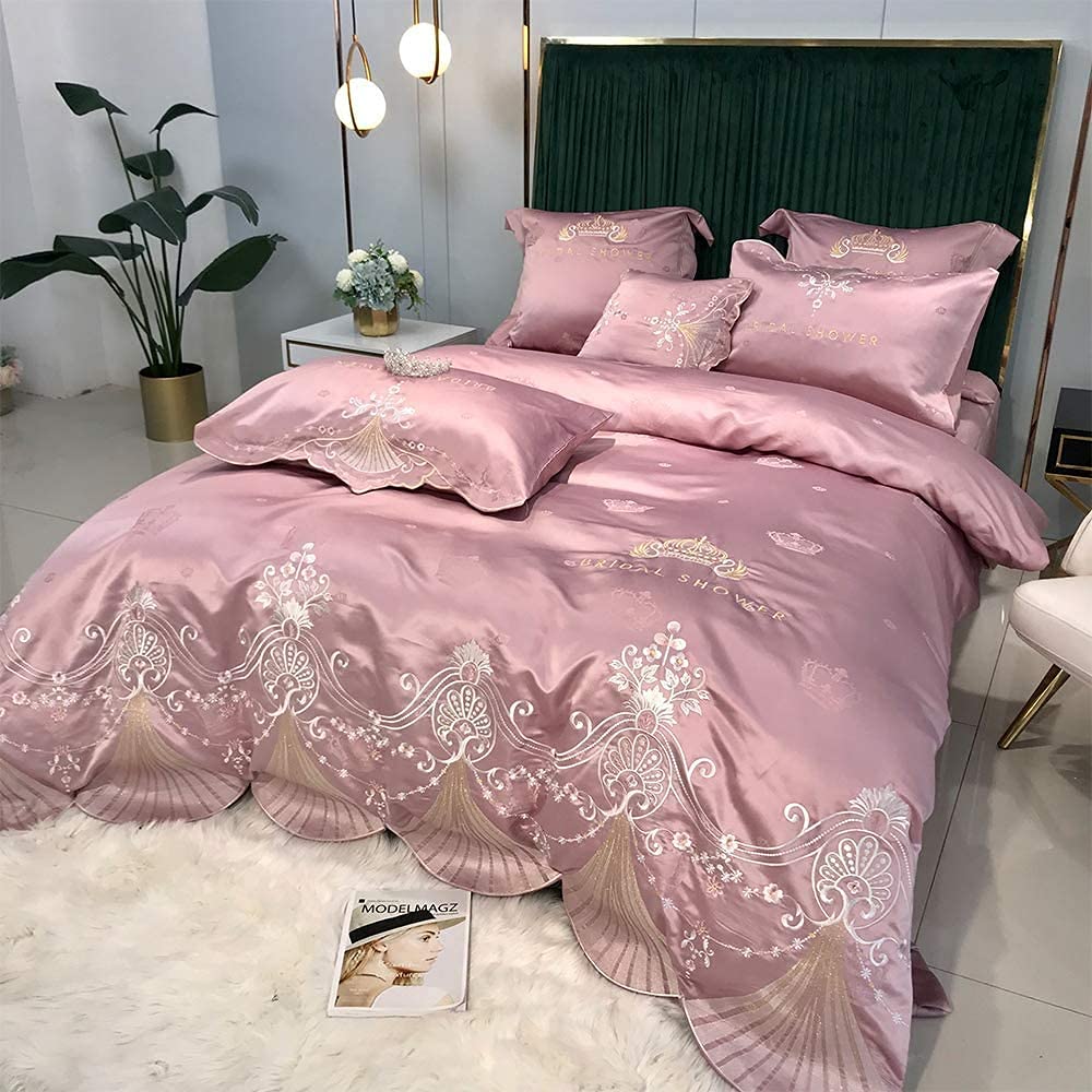 Amazon｜ベッドシーツ4点セット 掛け布団カバーセット エジプト綿 刺繍