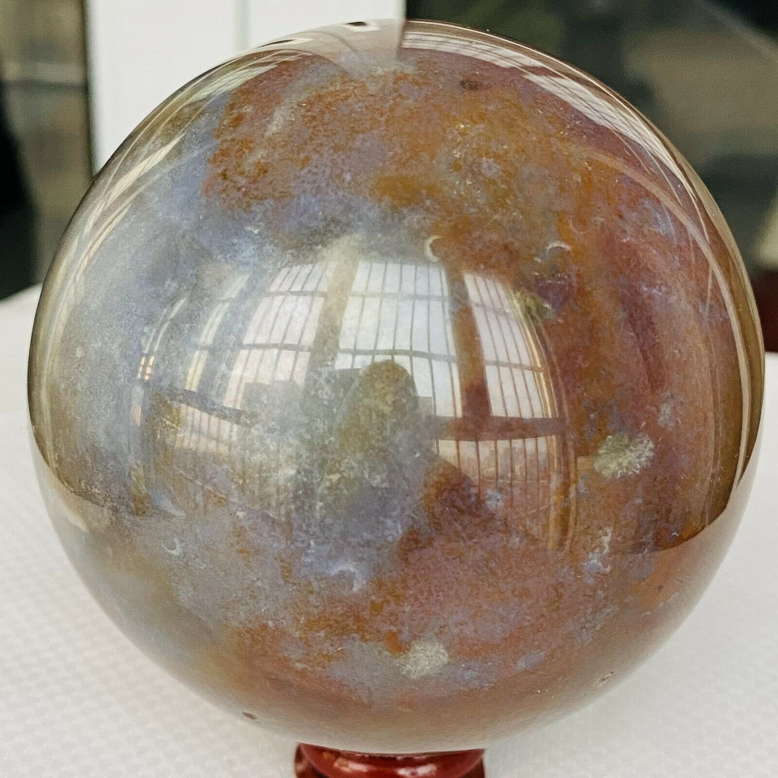 Decorazione in Cristallo 800 g Sfera di Quarzo Diaspro Naturale dell'Oceano Sfera di Cristallo miracolosa Collezioni di casa