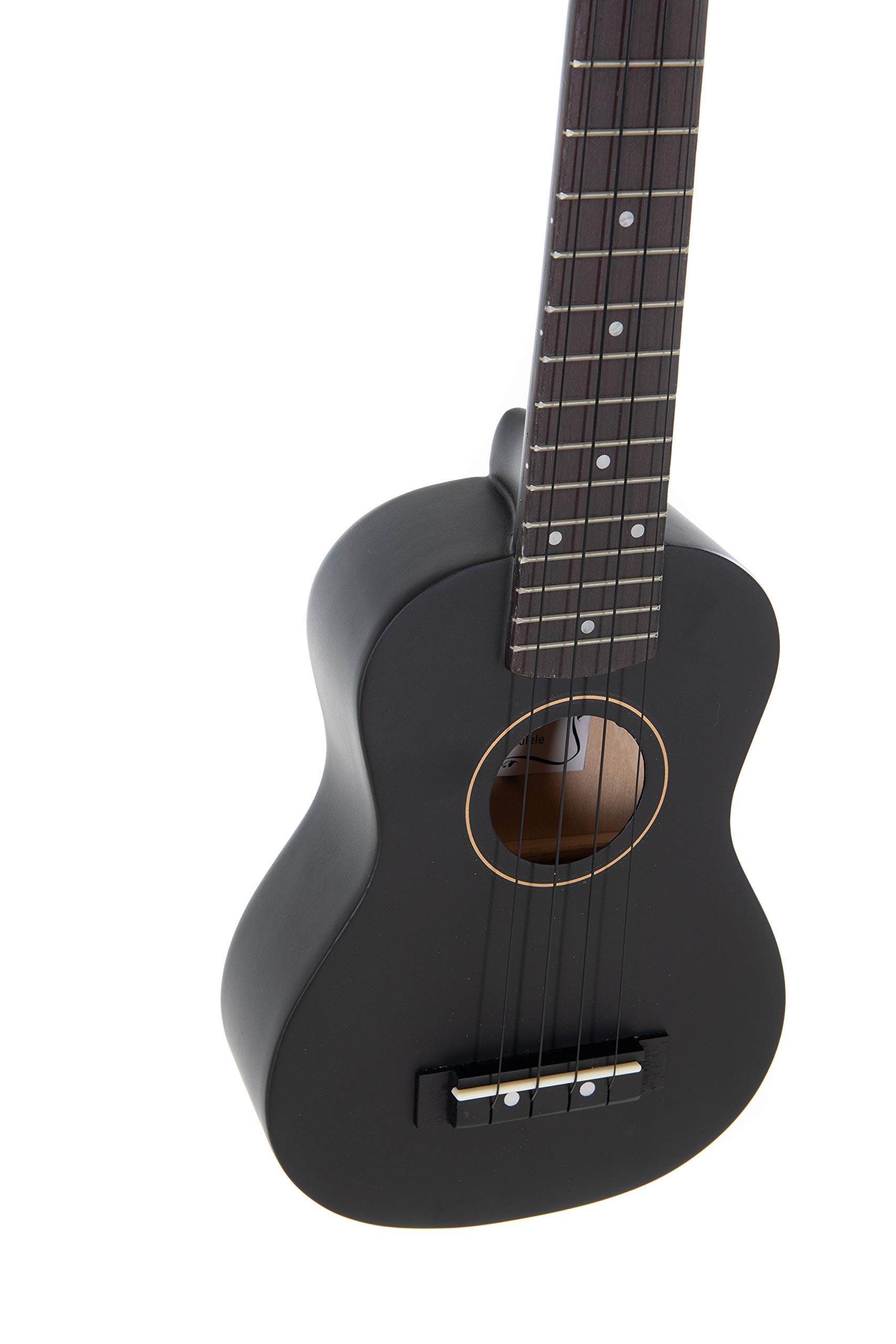 GEWA Soprano Ukulele Almeria Player Pack – nero opaco – incl. Gigbag, fischietto per accordare, corde di ricambio, tabella degli accordi + 2 plettri – Set per principianti per adulti e giovani