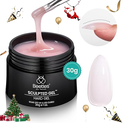 Miniatura 7 de beetles Gel Polish - Gel duro para fortalecer de uñas, escultura de uñas, reparación de uñas rotas, gel esculpidor de color rosa piel, 1.06 onzas