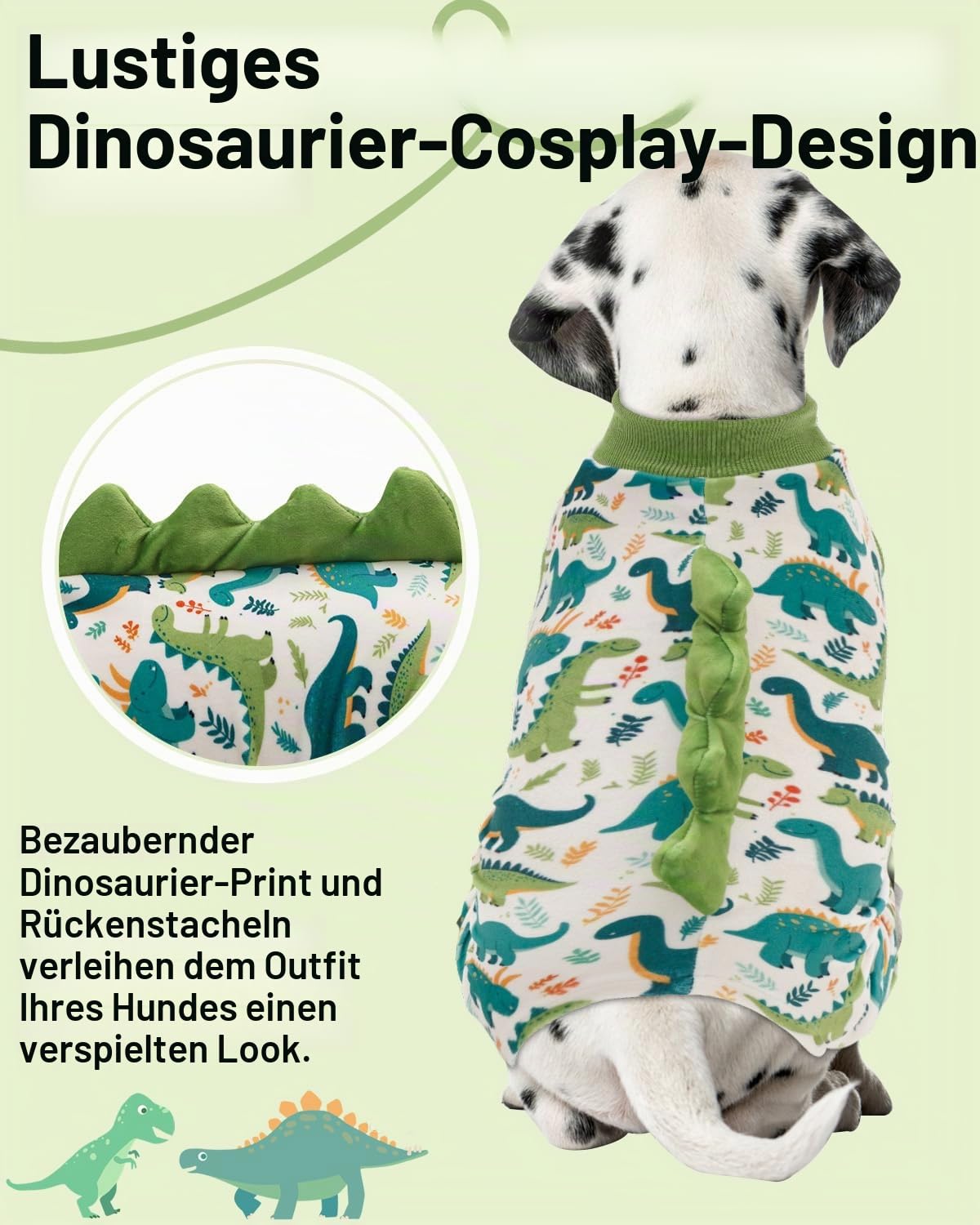 CuteBone Dinosaurier Kostüm Hund Pyjamas, elastische Spandex Kristall Samt Schlafkleidung Mantel für kleine Hunde, weiche und warme Haustier Outfit Kleidung für kaltes Wetter COSP05S-DE