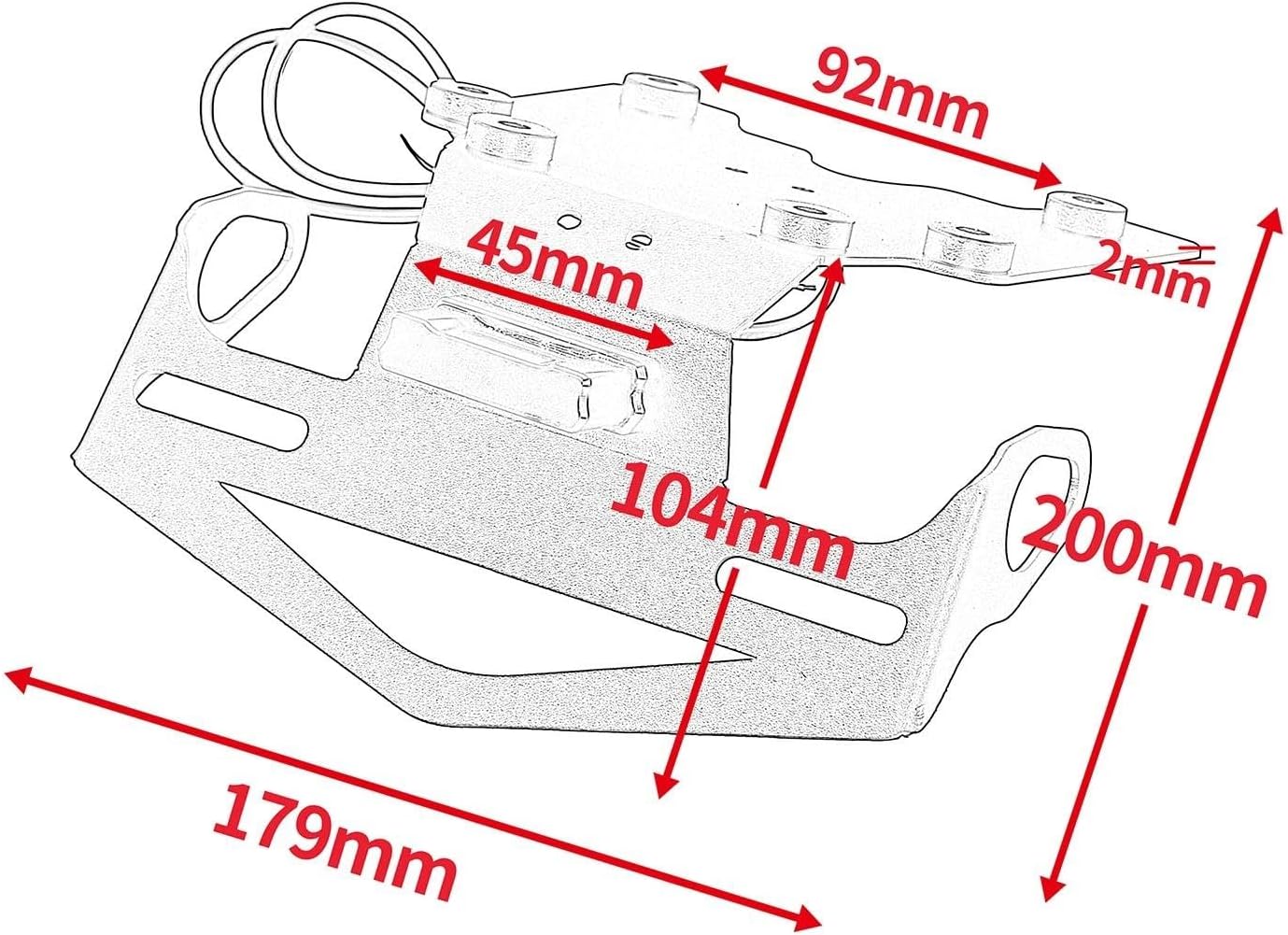 Motorcycle Parts Frame Rear Adjustable License Plate Mount Holder Bracket with Lamp for Yama&ha Tenere700 TenereT7 XTZ700 XY700Z 2019-2022 XTZ 700 Motorcycle
