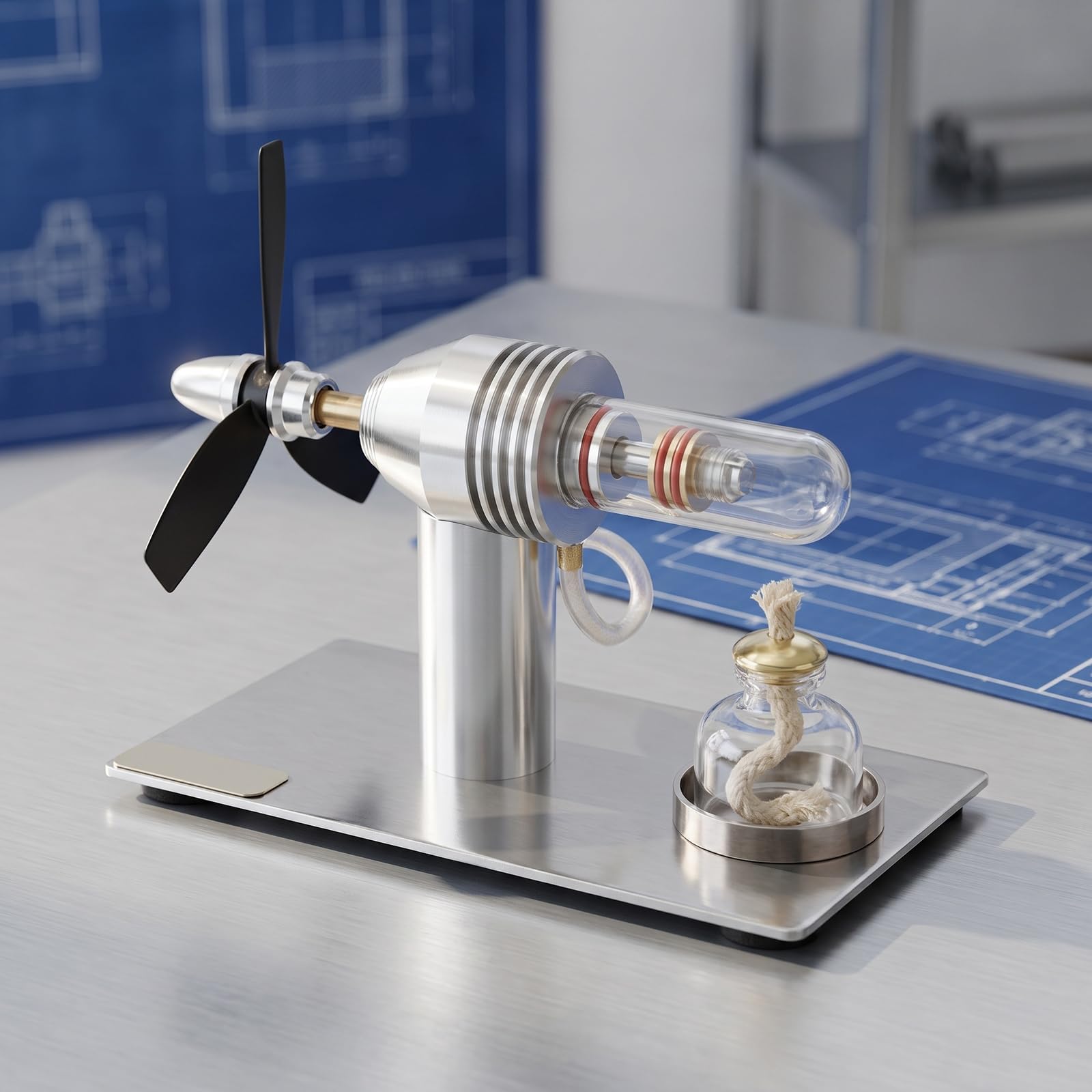 Retro-dampfmaschinen-modellbausätze, Alkoholbetriebener Heißluft-stirlingmotor Für Physikalisch-wissenschaftliche Experimente