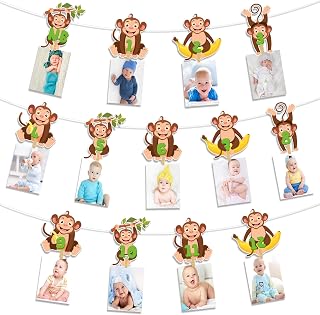 Monkey 1st Birthday Photo Banner