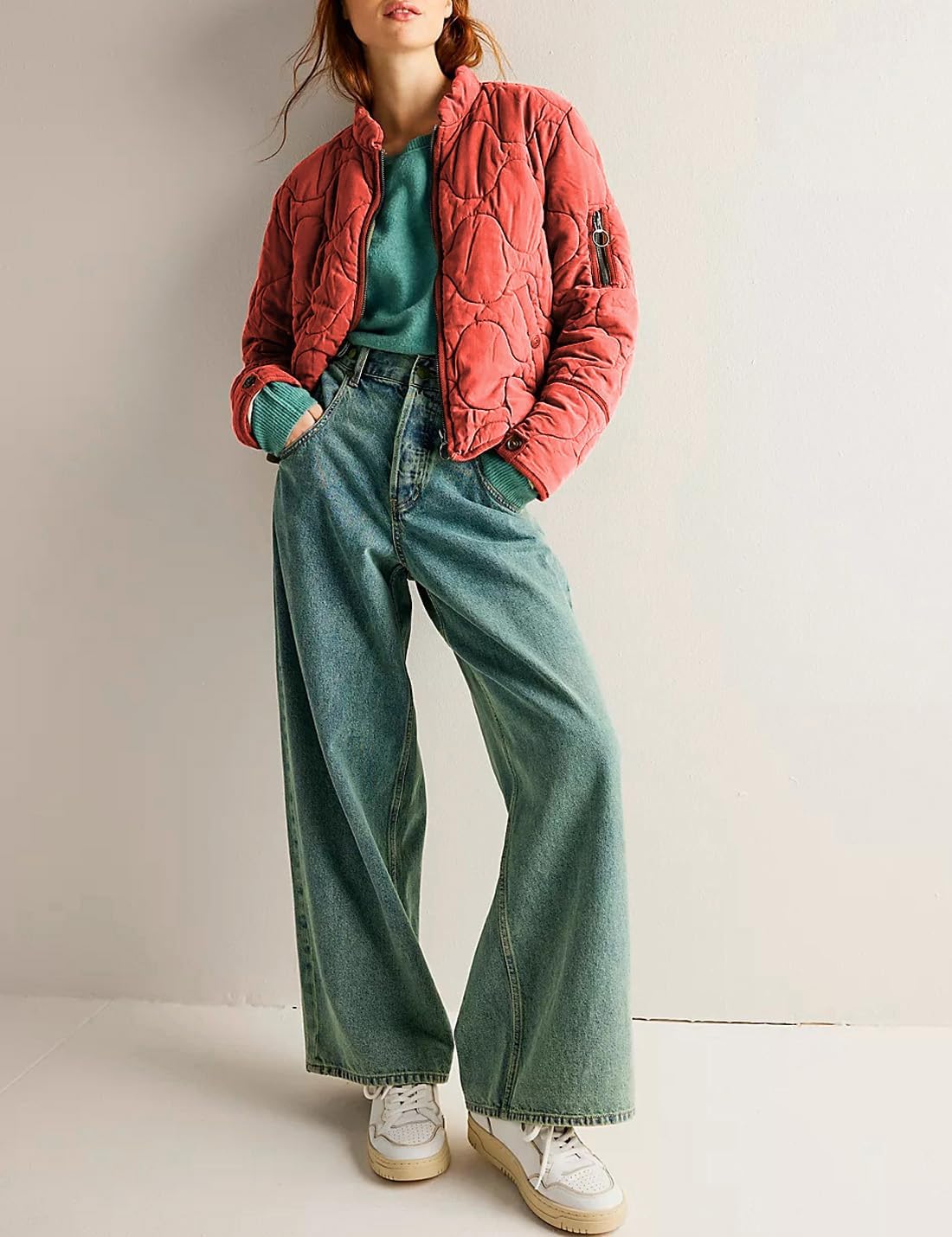 Women's Lightweight Zip Up Outerwear Coat Quilted Jacket Warm Down Puffer Jacket With Pockets - Image 3