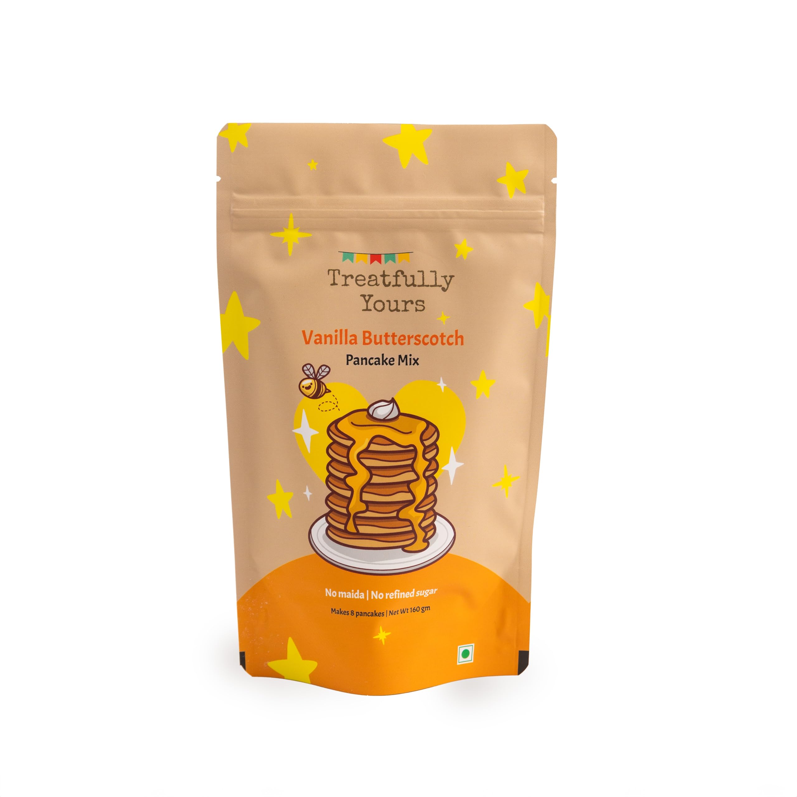 Vanilla Butterscotch Pancakes|Sweetened With Jaggery|No Maida|No Refined Sugar| Make 8 Pancakes (Pack of 1, 160gm)