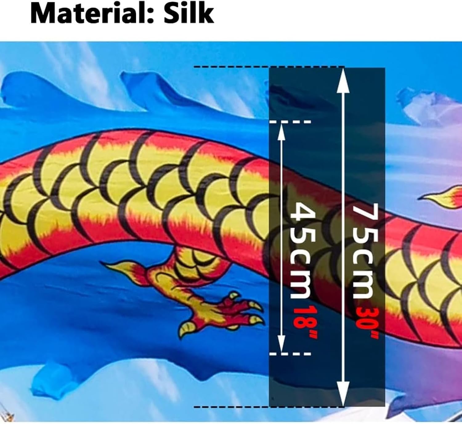 Dragon Dance Ribbon Streamer with Travel Bag, Washable Chinese Flinging Ribbon, Square Exercise Dance Dragon