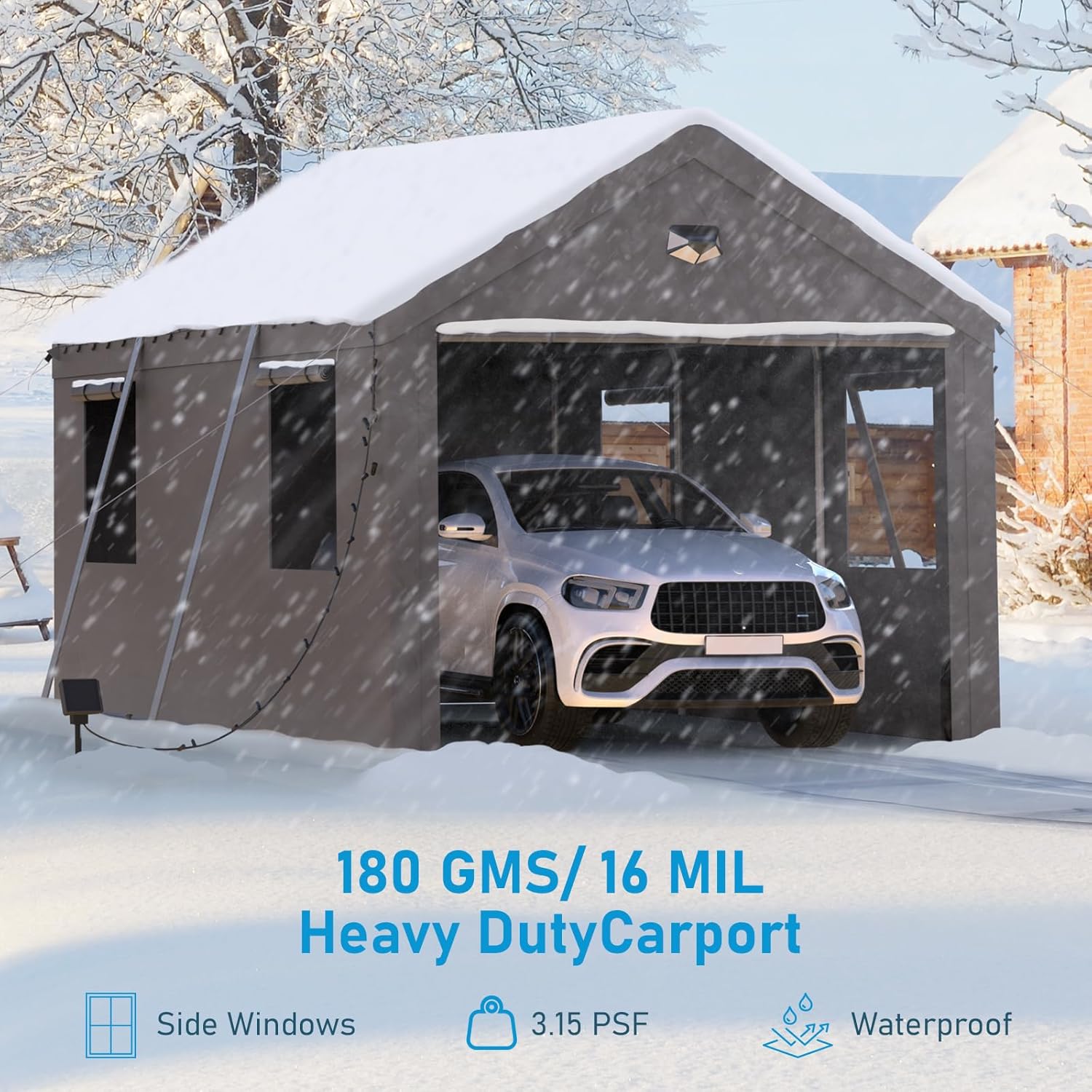 Carport Canopy 10x16 Heavy Duty, Carport Canopy, Portable Car Port Garage, Car Shelter All Weather, Grey Carport Canopy 10x16 Heavy Duty, Carport Canopy, Portable Car Port Garage, Car Shelter All Weather, Grey