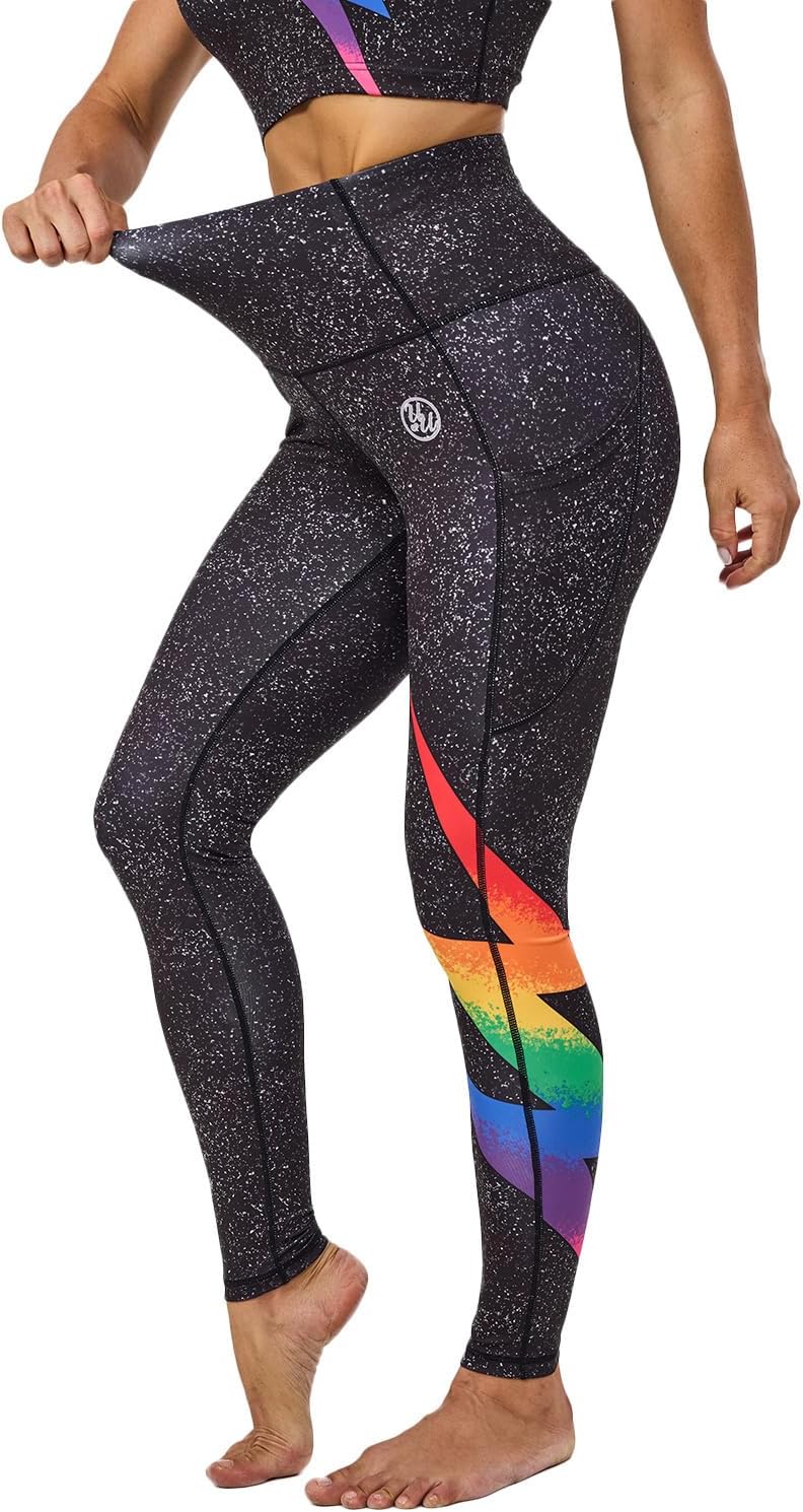 UIUO-UIPEU High Waisted Leggings for Women Tummy Control Yoga Pants with Pockets Workout Compression 7/8 Leggings