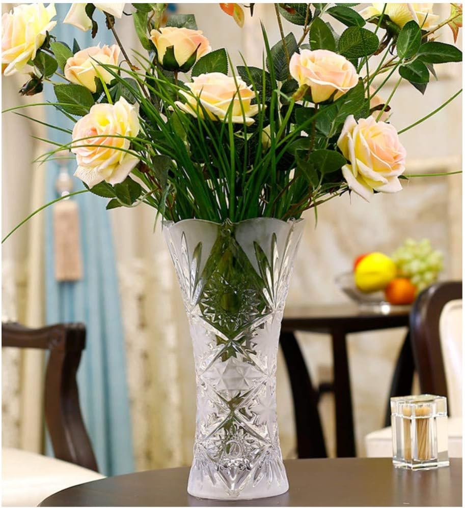 Crystal Colorful Flower Vase European Creative Bouquet Vase Crystal Clear Vase Colorful Flower Vase for Water Planting Displaying Fresh Flowers Living Room Home Decor-b