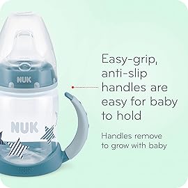 NUK Learner Cup, 10 Ounce, Tritan Gray Star - BPA Free, Spill Proof Sippy Cup
