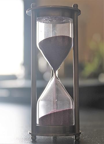 Miniatura 6 de Reloj de arena náutico decorativo de latón para oficina y hogar reloj de arena temporizador de arena con brújula totalmente funcional reloj de arena