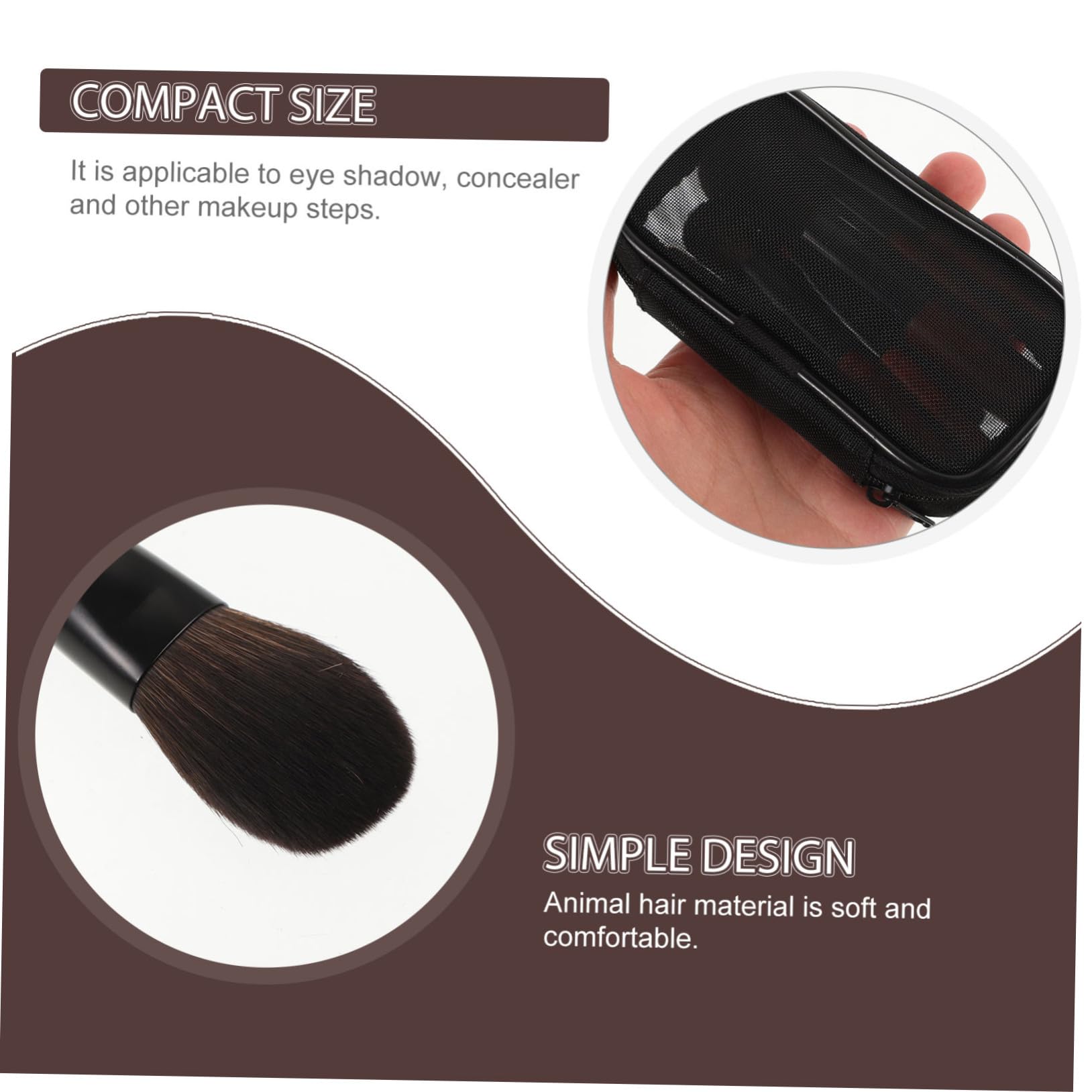 Kit Pennelli Per Pennello Per e Eyeliner Pennelli Per Cosmetici Viaggio Per Setole Morbide Per Applicazione Uniforme