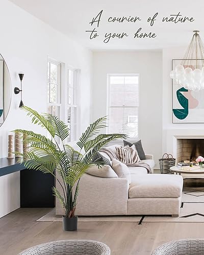 Miniatura 3 de AP150 - Árbol artificial de palmera areca para exteriores, plantas artificiales para decoración del hogar en interiores, decoración tropical de 5