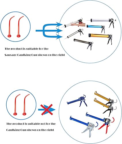 Miniatura 8 de Boquilla de calafateo para pistola de calafateo de salchichas Extender la boquilla utilizada para sellar costuras instalación de puertas y ventanas